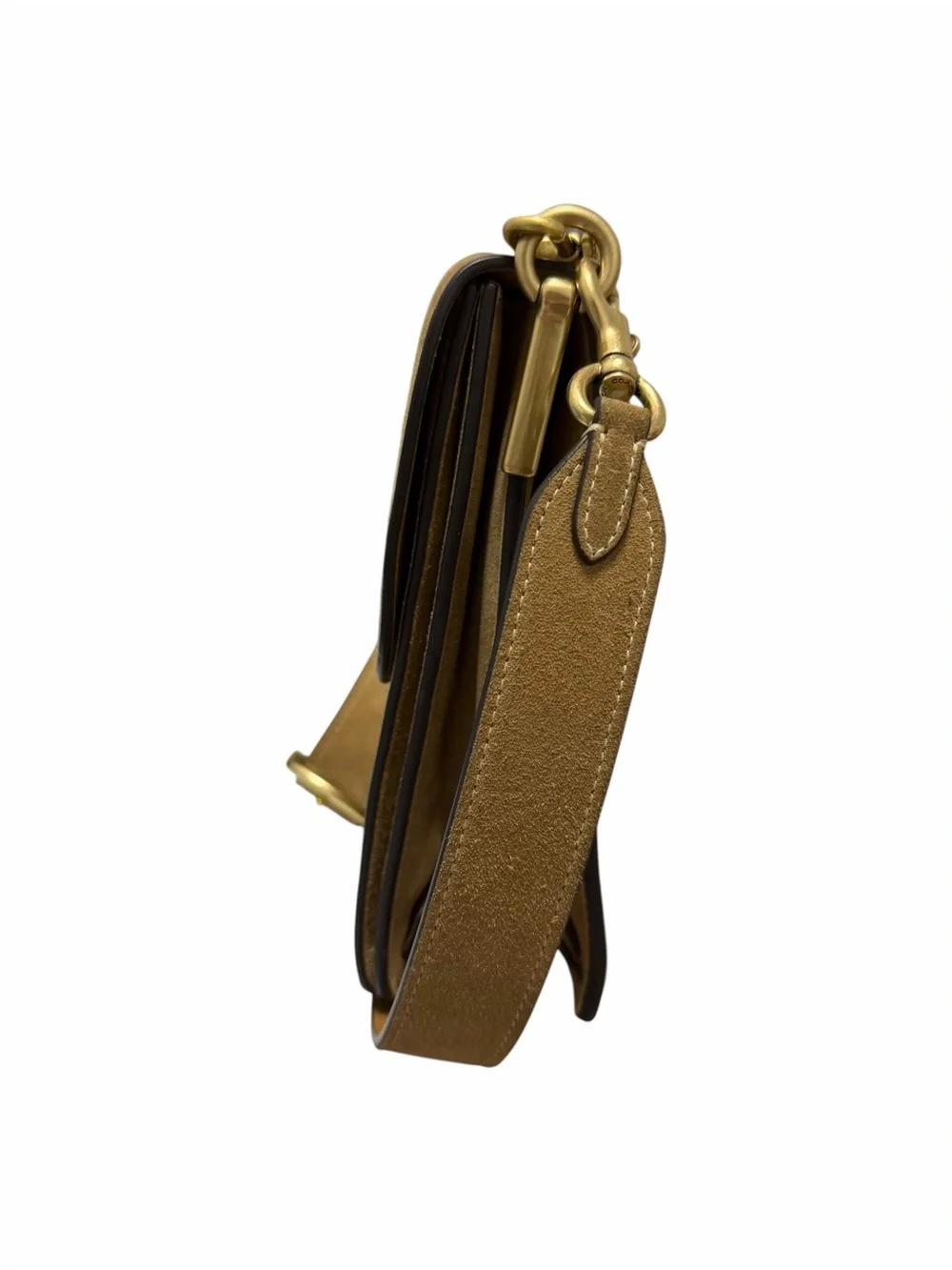 Coach Solid Brown Suede Handbag